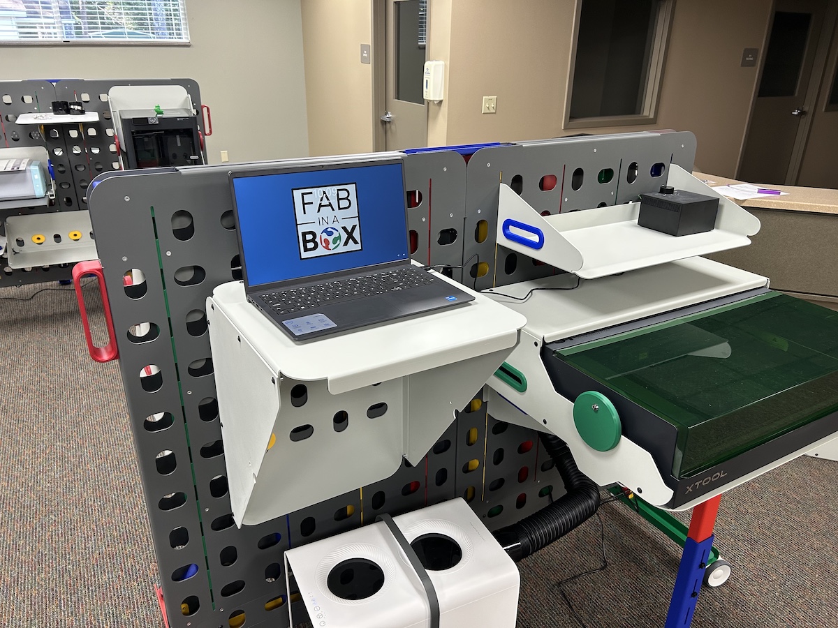 Close up of part of the Fab in a box