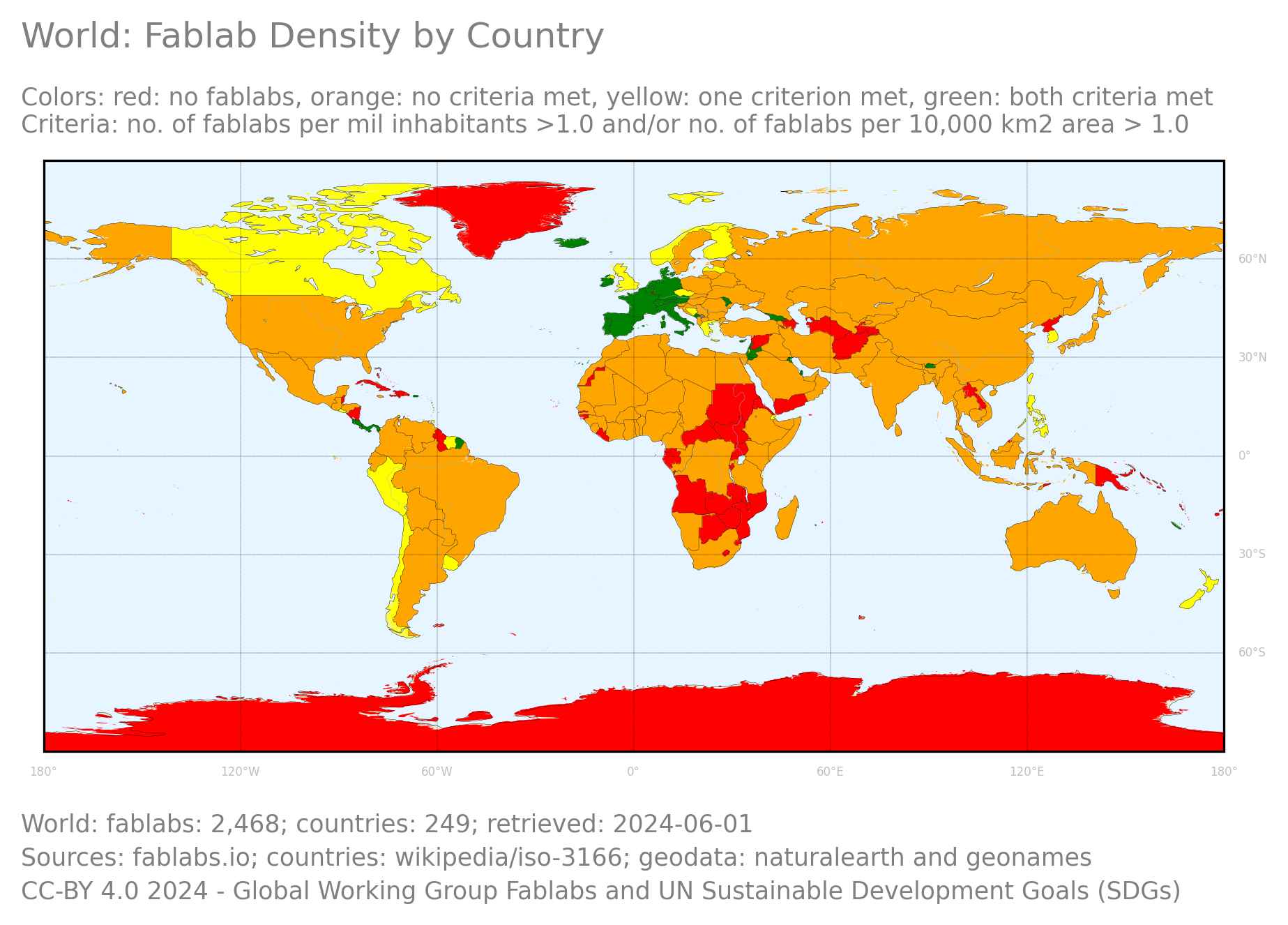 Map - Global Fab Lab Density